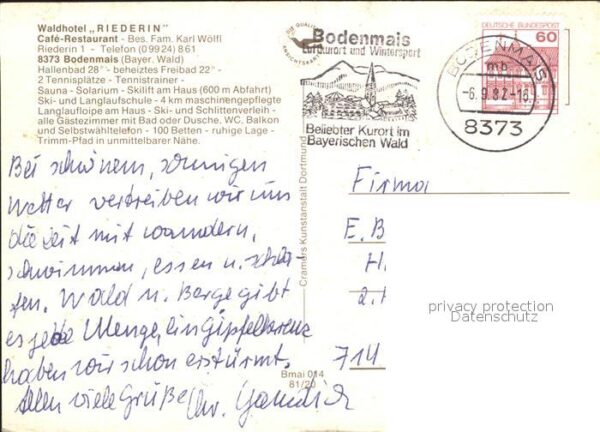 Bodenmais Waldhotel Riederin Tennisplatz Skilift – Bild 2