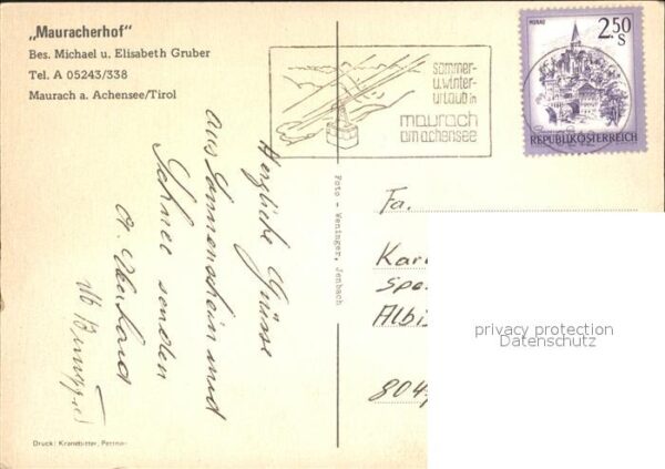 Maurach Tirol Mauracherhof Künstlerkarte – Bild 2
