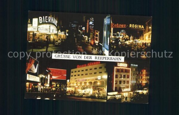 Hamburg St. Pauli Reeperbahn bei Nacht