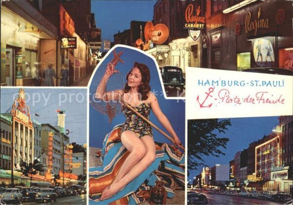 Hamburg St. Pauli Reeperbahn bei Nacht