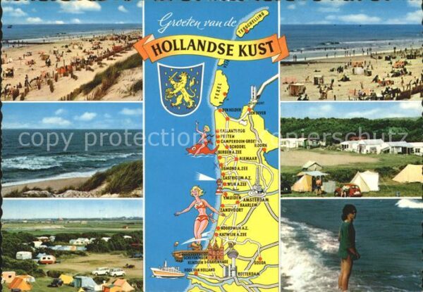 Niederlande Landkarte Küster Camping Strand