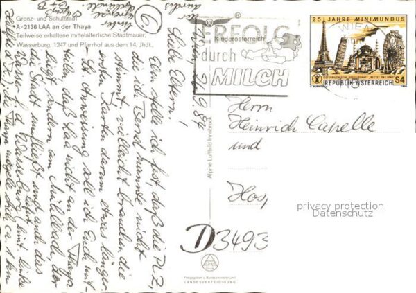 Laa Thaya Fliegeraufnahme mit Stadtmauer und Wass – Bild 2