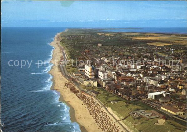 Westerland Sylt Fliegeraufnahme mit Strand