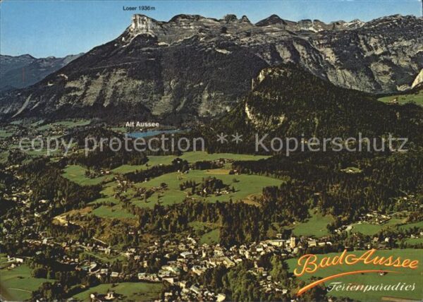 Bad Aussee Steiermark mit Altaussee und Loser Fliegeraufnahme