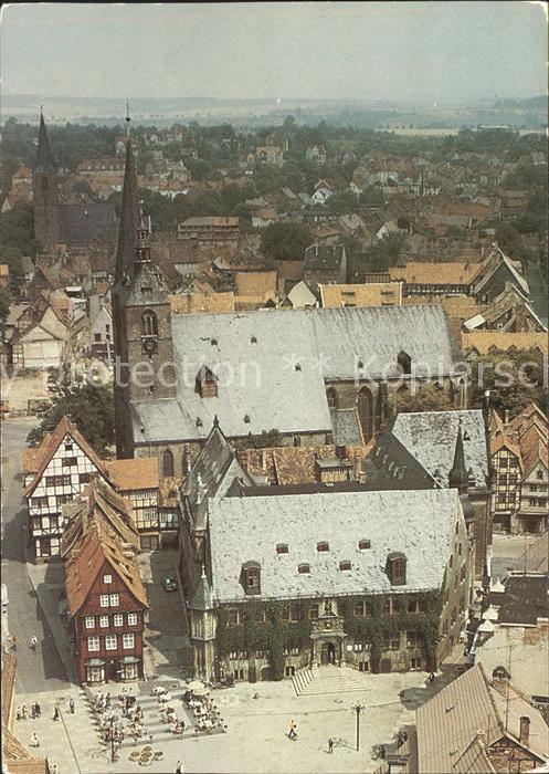Quedlinburg Fliegeraufnahme Markt im Winter