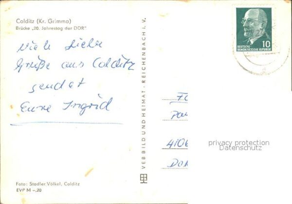 Colditz Brücke 20. Jahrestag  der DDR – Bild 2