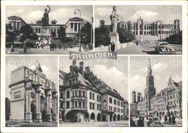 Muenchen Rathaus Bavaria Siegestor