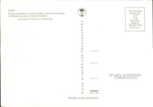 Litzmannstadt Lodz Pomnik mauzoleum – Bild 2