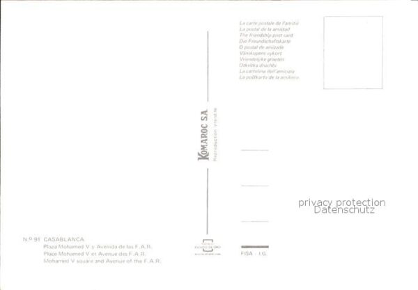 Casablanca Mohammed V. Platz Strasse F.A.R. – Bild 2