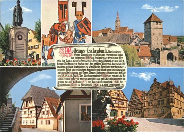 Wolframs-Eschenbach Fachwerkhäuser Burg mit Turm Denkmal