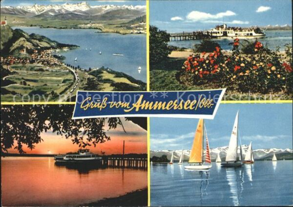 Ammersee Panorama Segelschiffe Schiffsanlegestel