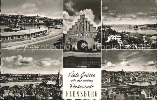 Flensburg Hafenausfahrt Panorama Förderbrücke Nor