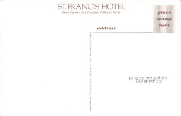 San Francisco California Saint Francis Hotel – Bild 2