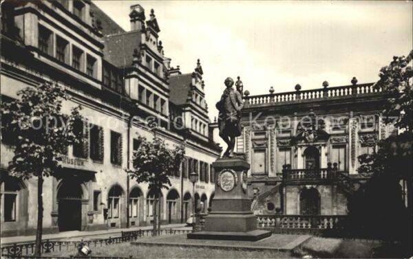 Leipzig Naschmarkt mit Goethe Denkmal