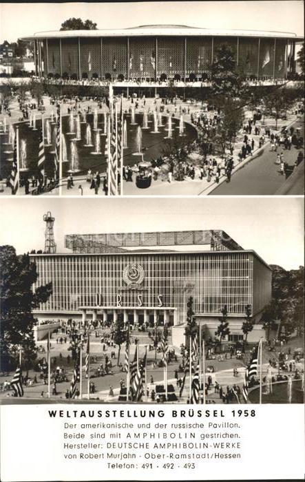 Bruessel Bruxelles Amerikanische und russische Pavillon We