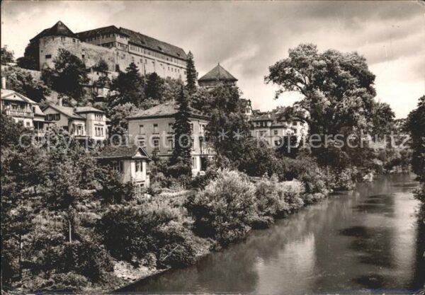 Tuebingen Am Neckar mit Blick zum Schloss