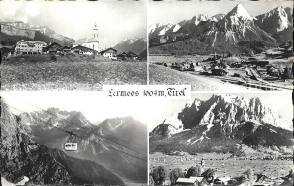 Lermoos Tirol Gesamtansicht mit Alpenpanorama Kabinen