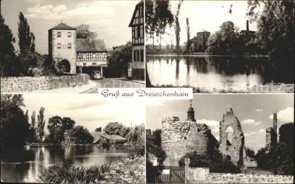 Dreieichenhain Burg Hayn Ruine Weiher Torbogen Turm