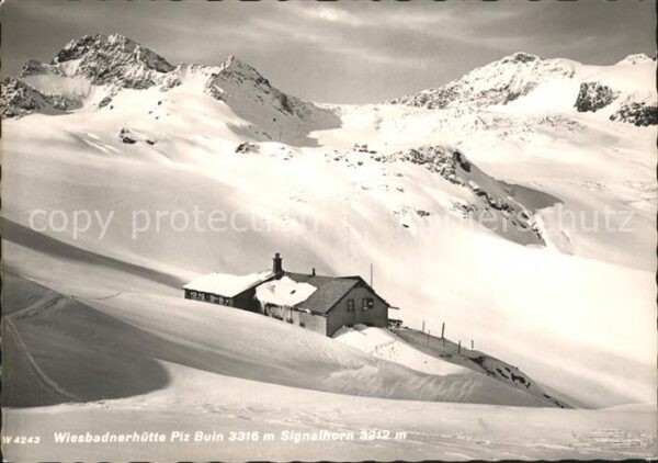 Wiesbadener Huette Piz Buin Signalhorn Gebirgspanorama