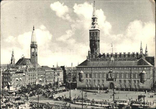 Copenhagen Kobenhavn Radhuspladsen Tram Rathausplatz Strasse