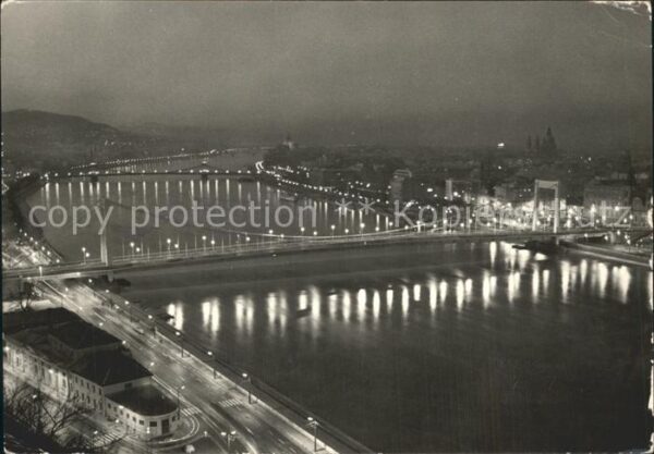 Budapest Donaubrücken Nachtaufnahme