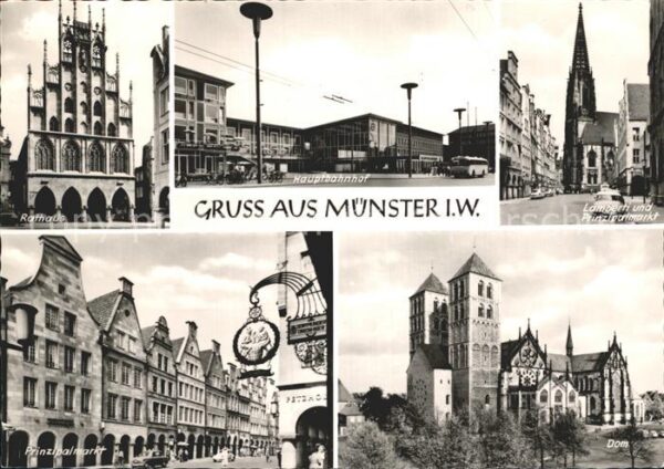 Muenster Westfalen Rathaus Hauptbahnhof Lamberti Kirche Pr