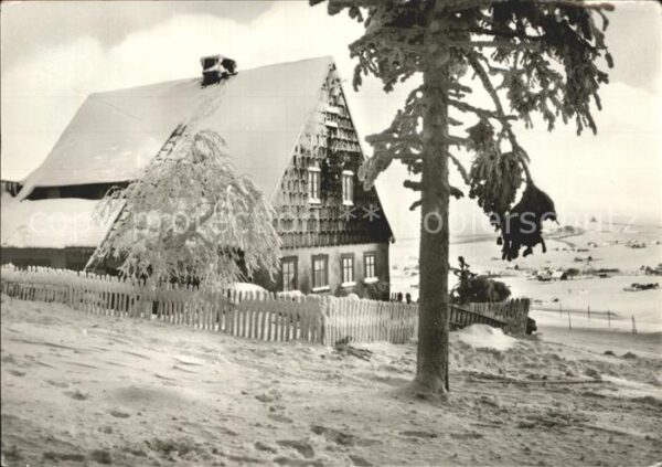 Seiffen Erzgebirge Kurort mit Schwartenberg Winterpanorama