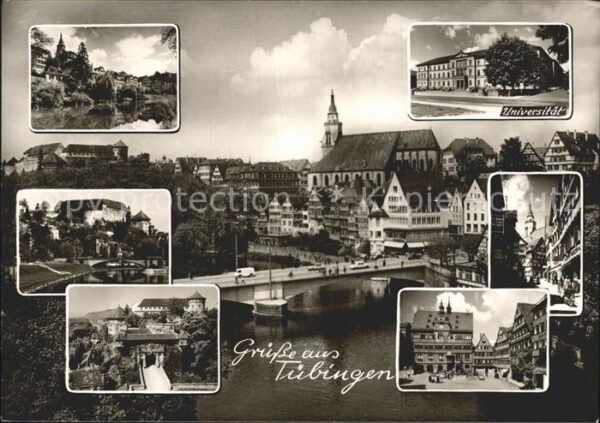 Tuebingen Universität Neckarbrücke Kirche Marktpl