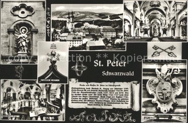 St Peter Schwarzwald Barock Kirche St Petrus Statue Klosterb