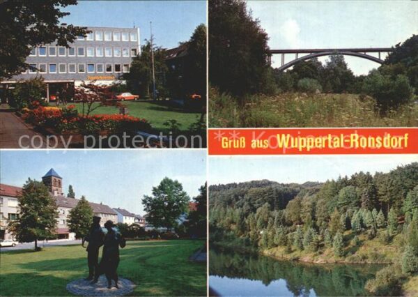 Ronsdorf Stadtbibliothek Statue Brücke Waldparti