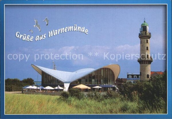 Warnemuende Ostseebad Teepott Restaurant Leuchtturm Möwen