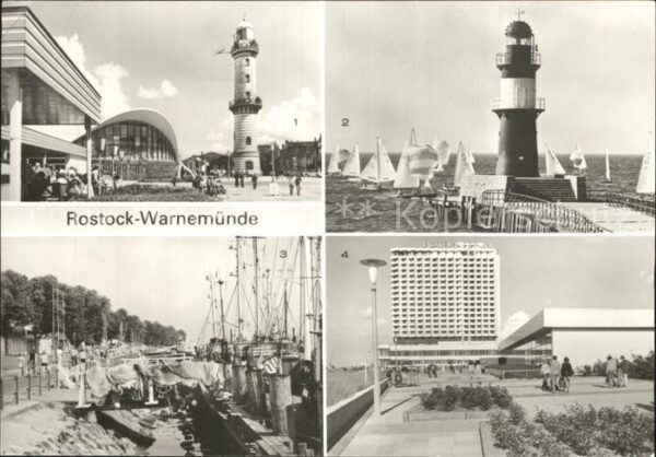 Warnemuende Ostseebad Gaststätte Teepott Leuchtturm Hafen Hot