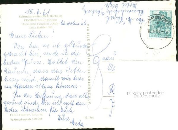 Schmannewitz FDGB Erholungsheim Hotel Pension Olga – Bild 2