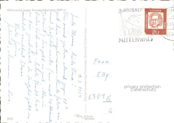 Mittenwald Bayern Ortspartie gegen Karwendelspitzen Gebir – Bild 2