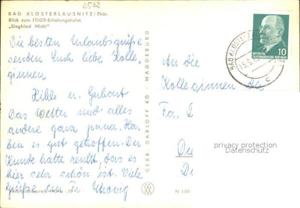 Bad Klosterlausnitz FDGB-Erholungsheim Siegfried Michl – Bild 2