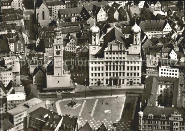 Augsburg Fliegeraufnahme Rathaus mit Perlach