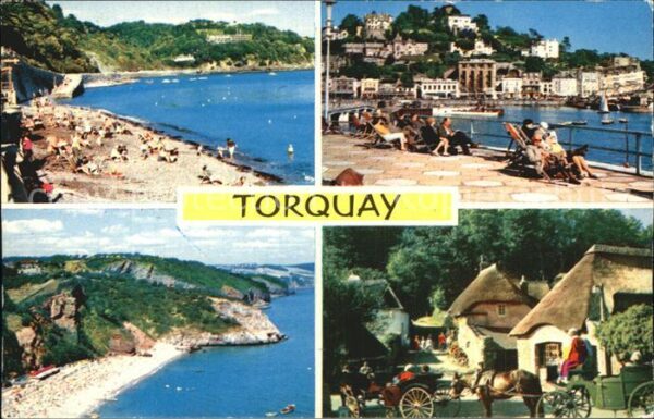 Torquay Torbay Strand Terrasse Steilküste Pferdekutsch