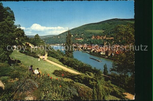 Heidelberg Neckar Blick vom Philosophenweg