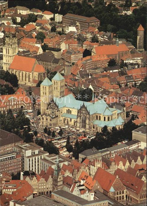 Muenster Westfalen Stadtzentrum mit St Paulus Dom Überwass