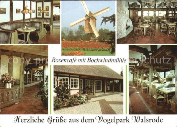 Walsrode Lueneburger Heide Rosencafe mit Bockwindmühle Gasträume