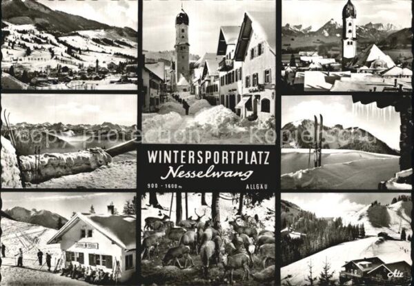 Nesselwang Total und Teilansichten Kirche Gasthaus