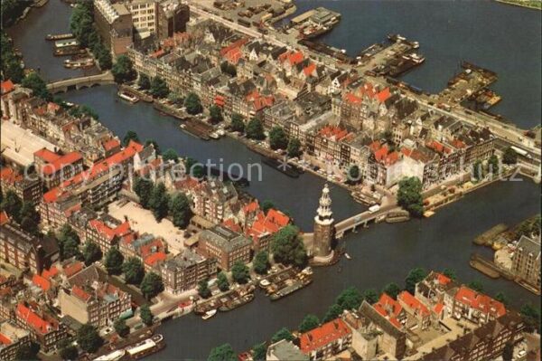 Amsterdam Niederlande Fliegeraufnahme des Montelbaanturms