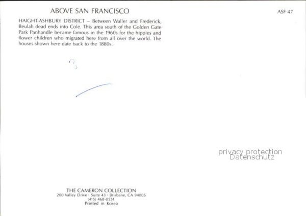 San Francisco California Fliegeraufnahme Haight Ashbury District – Bild 2
