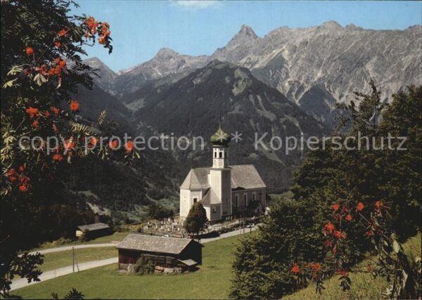 Bartholomaeberg Vorarlberg Blick gegen Zimba mit Kirche