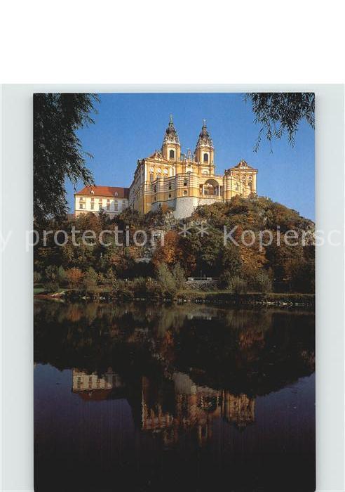 Melk Donau Stift Westansicht mit Donauarm