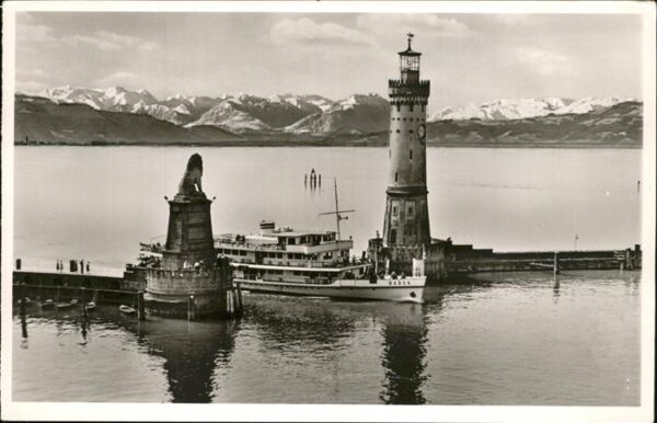 Dampfer Binnenschifffahrt Baden Leuchtturm Lindau Bodensee