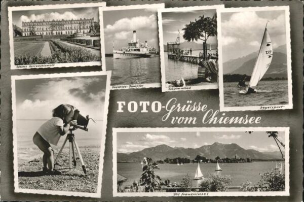 Fotoapparat Chiemsee Dampfer Segelboot