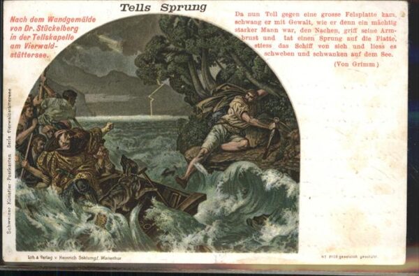 Tell Wilhelm Tells Sprung Wandgemälde Dr Stückelberg
