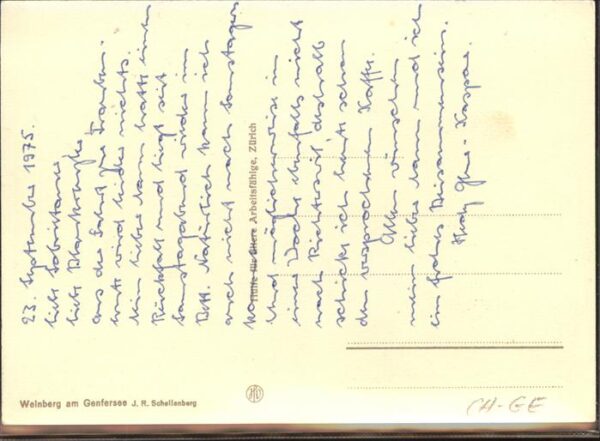 Kuenstlerkarte J. R. Schellenberg Weinberg Genfersee – Bild 2