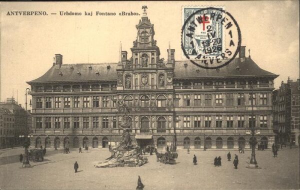 Antwerpen Anvers Antverpeno Urbdomo kaj Fontano Brabo
